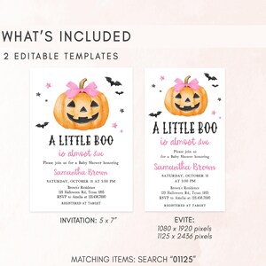 Pink Minimalist A Little Boo Invitation Template