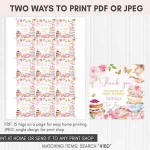 Tea Party Squared Favor Tags