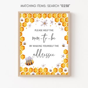 Umschlag Station Schild Biene Babyparty, Sweet as can Bee Babyparty Adressat Schild, Gender Neutral Honig Biene Schild Printable Vorlage 0238