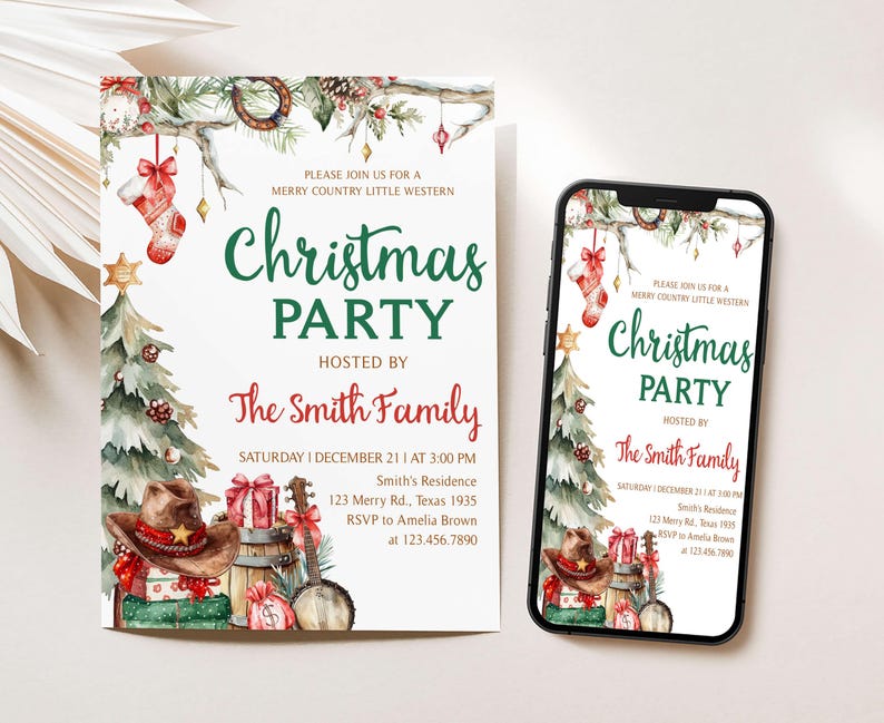 Christmas Hoedown Invites
