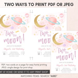 two ways to print for a space themed party