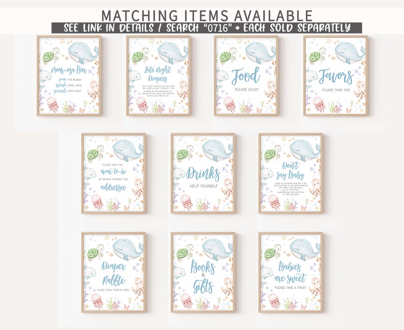 Editable Under The Sea Baby Shower Games Bundle, Neutral Nautical Baby Shower Game Pack, Sea Creatures Ocean Baby Shower Games Template 0716 image 6