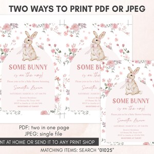 Girl Bunny Invitation Template