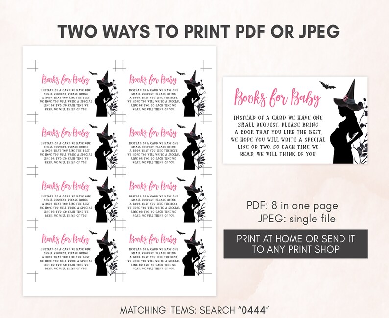 Editable A Baby is Brewing Halloween Baby Shower Invitation Bundle, Girl Halloween Baby Shower Invite Set, Witch Baby Shower Invitation 0444 image 5