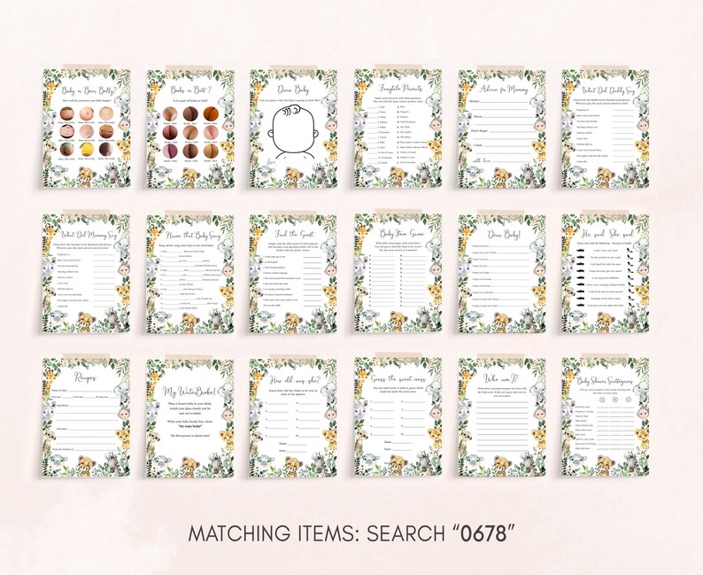 a set of matching items for each item