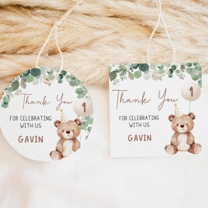 Teddy Bear Birthday Favor Tags