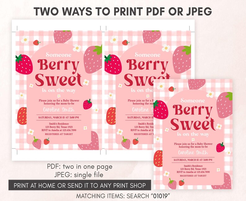 Berry Sweet Baby Shower Invitation Template