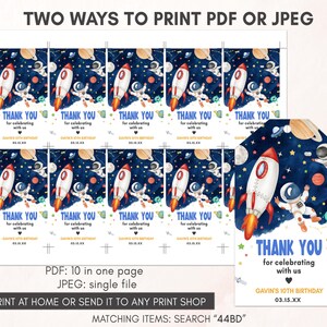 Outer Space Birthday Gift Tags