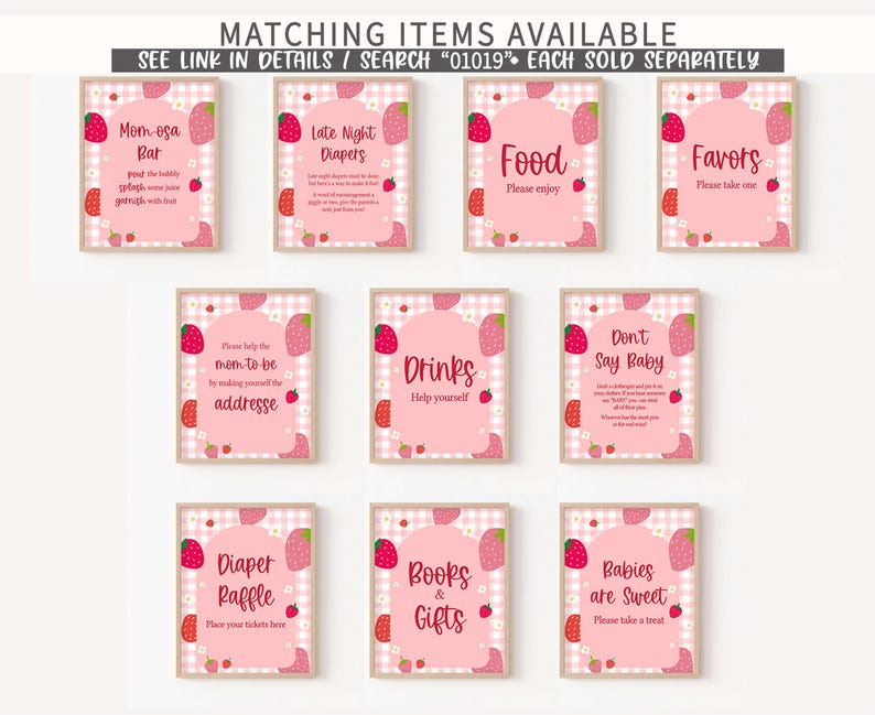 a bunch of cards that have strawberrys on them