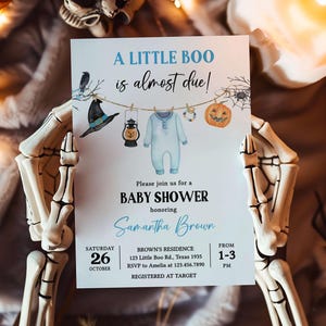 Blue A Little Boo Invitation