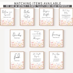 A Little Wildflower Baby Shower Signs