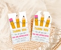 Editable Teacher Appreciation Tags, Pencil Teacher Appreciation Week Gift Tags, Pencil End of School Year Tag, Thank you Teacher Tags, 88SE product logo