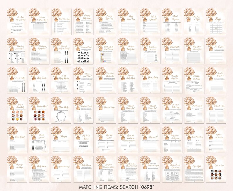 a poster with a bunch of different items on it
