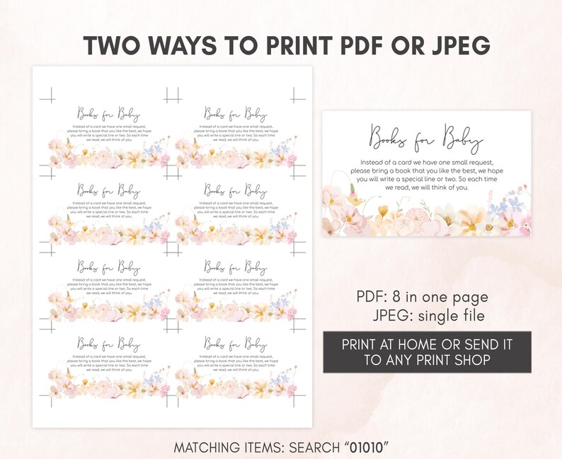 Wildflower Baby Shower Books for Baby