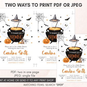 Orange A Baby is Brewing Invitation Template