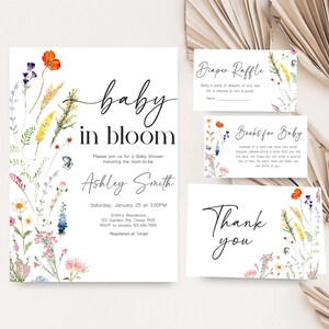 a set of three wedding stationery cards with flowers
