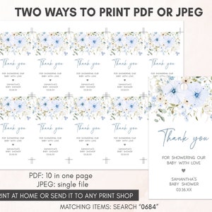 two ways to print a thank card for a baby shower
