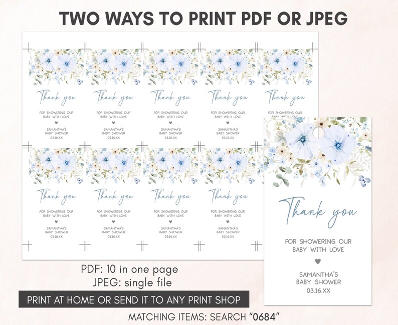 two ways to print a thank card for a baby shower