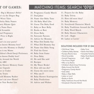a list of games for a baby shower