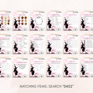 Editable A Baby is Brewing Girl Paquete de juegos de baby shower de Halloween, Paquete de juegos de baby shower de bruja rosa, Juego de juegos de baby shower de Halloween 0452 imagen 3