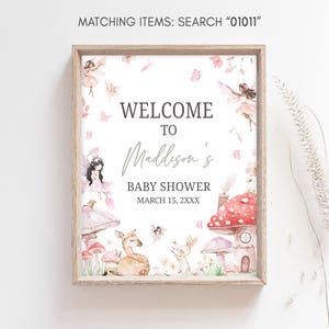 Girl Fairy Baby Shower Welcome Sign