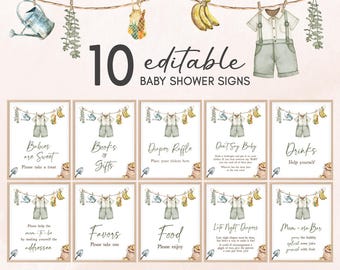 Bewerkbaar lokaal geteeld babyshowertafelbord, boerenmarkt babyshowerbundelbord, zelfgekweekte fruitgroenten Boho babyshowerborden, 01081