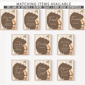 Editable Bear Balloons Baby Shower Bottle Label, We Can Bearly Wait Boho Baby Shower Water Labels, Brown Teddy Bear Bottle Stickers, 0694 image 6