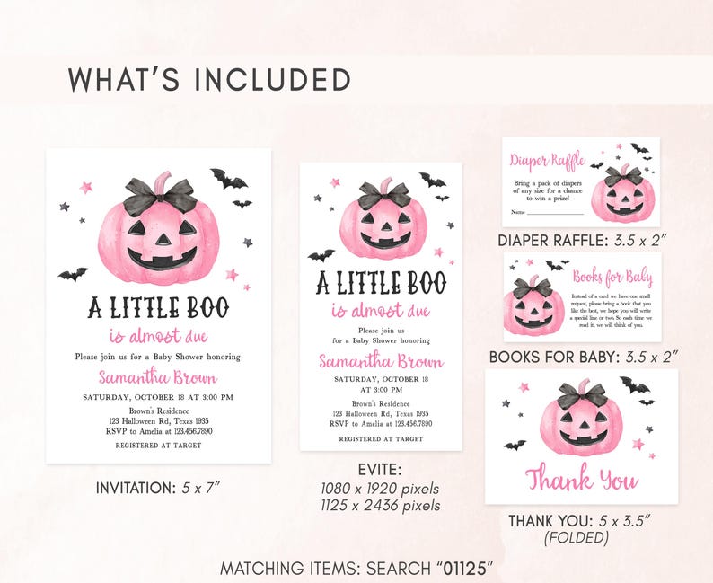 Pink A Little Boo Invitation Bundle