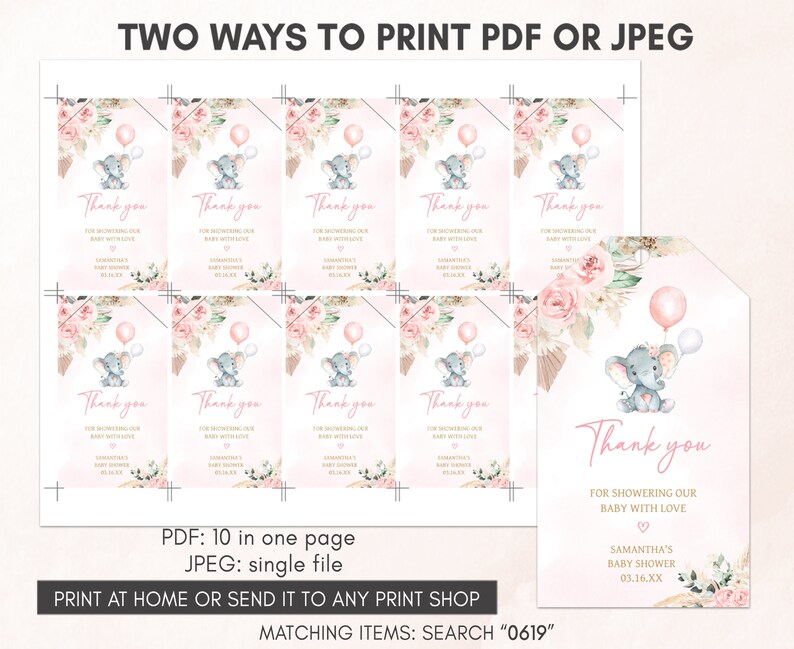 two ways to print a free printable for a baby shower