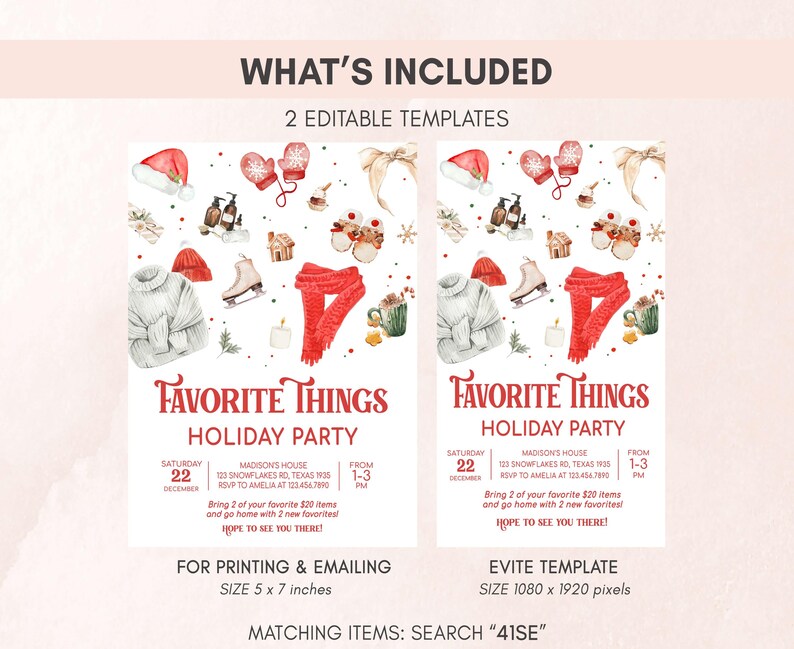 Favorite Things Invitation Set