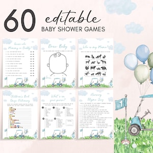 Editable Golf Baby Shower Games Bundle, A Little Putter is on the Way Boy Baby Shower Game Pack, Let&#39;s Par-Tee Coed Baby Shower Games, 01093
