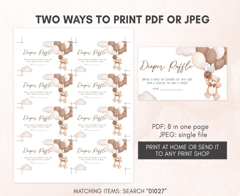 two ways to print a baby shower gift card