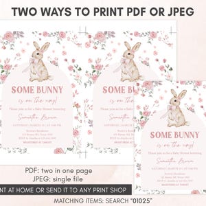 Girl Bunny Invitation Template