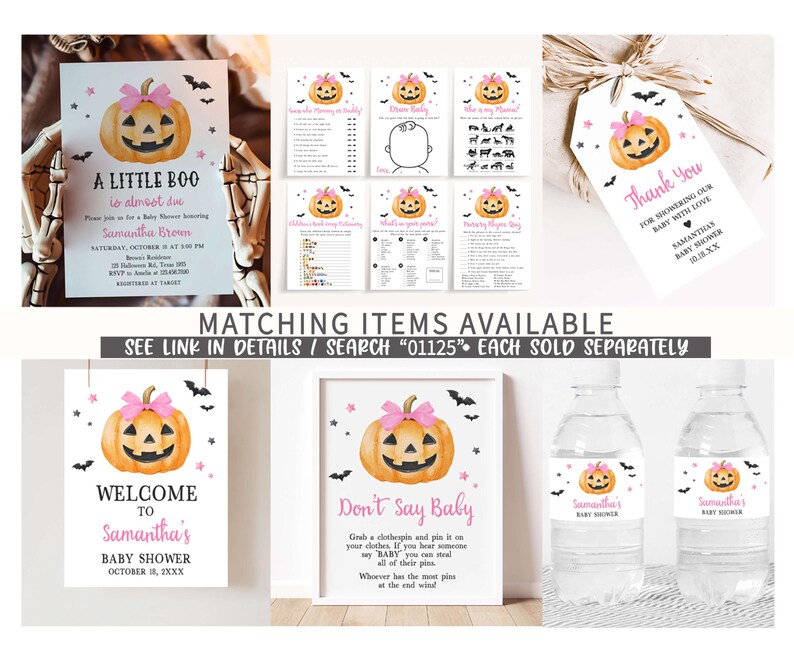 Pink Minimalist A Little Boo Printable Template