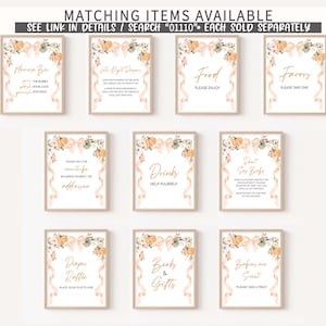 a set of eight peach and white wedding cards