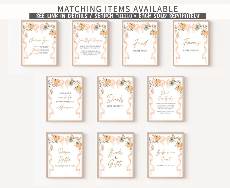 a set of eight peach and white wedding cards