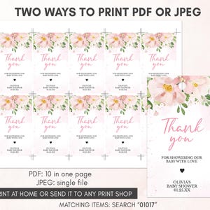 two ways to print a wedding thank card