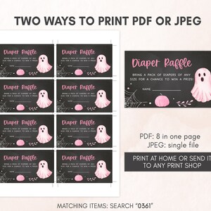 Editable Little Boo Baby Shower Invitation Bundle, Pink Halloween Baby Shower Invite Pack, Pink Girl Ghost Baby Shower Invite Template 0361 image 5