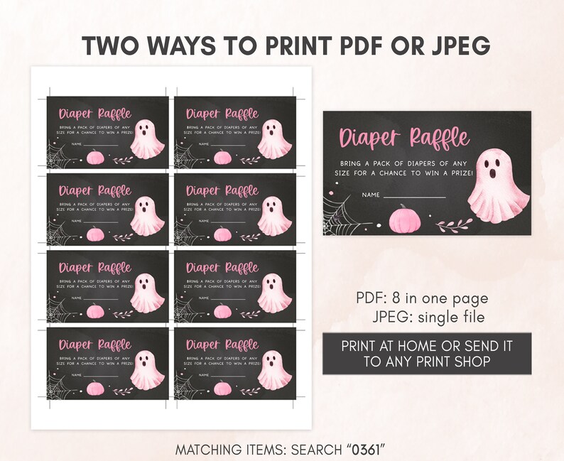 Editable Little Boo Baby Shower Invitation Bundle, Pink Halloween Baby Shower Invite Pack, Pink Girl Ghost Baby Shower Invite Template 0361 image 5