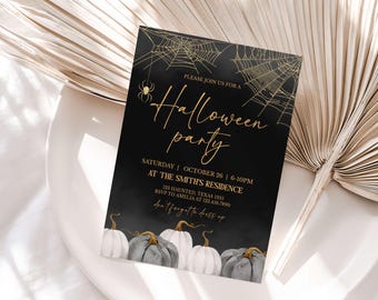 Editable Adult Halloween Invitation, Halloween Party Invitation, Halloween Invite, Costume Party Invite, Spooky Invitation Template, 12SE