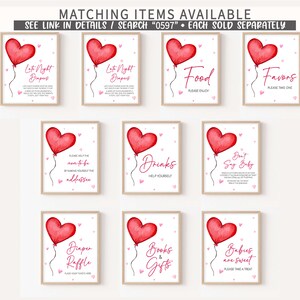 Bewerkbare Valentijn babyshower vervaldatum kalender, rood hart ballon babyshower kalender, minimalistische babyshower babyshower, 0597 afbeelding 3