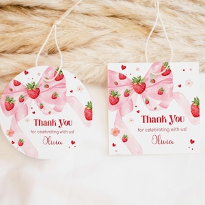 Strawberry Birthday Favor Tags