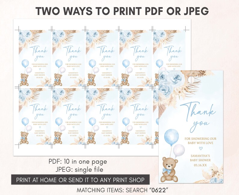 two ways to print a teddy bear baby shower