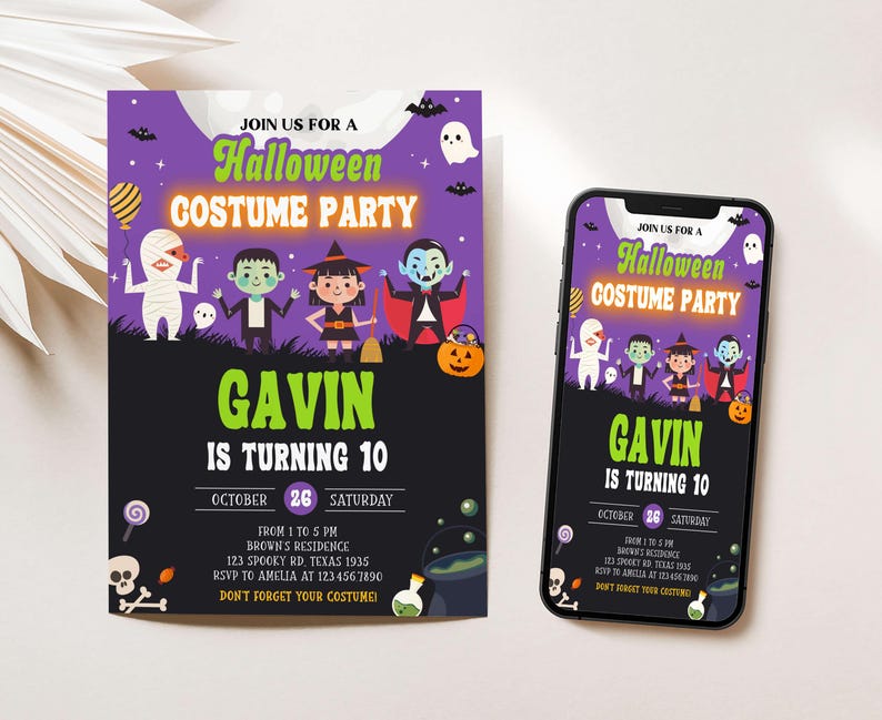 Halloween Birthday Invite
