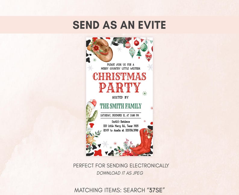 Country Christmas Evite