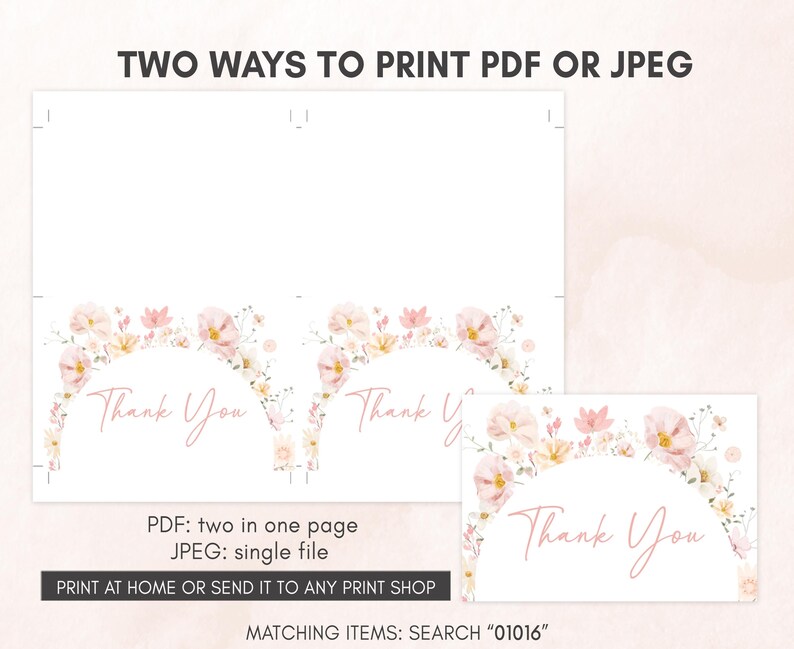 two ways to print a wedding thank card
