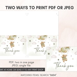 two ways to print a thank card for a baby