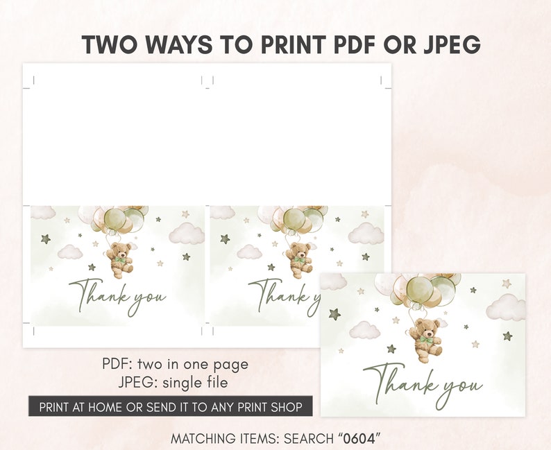 two ways to print a thank card for a baby
