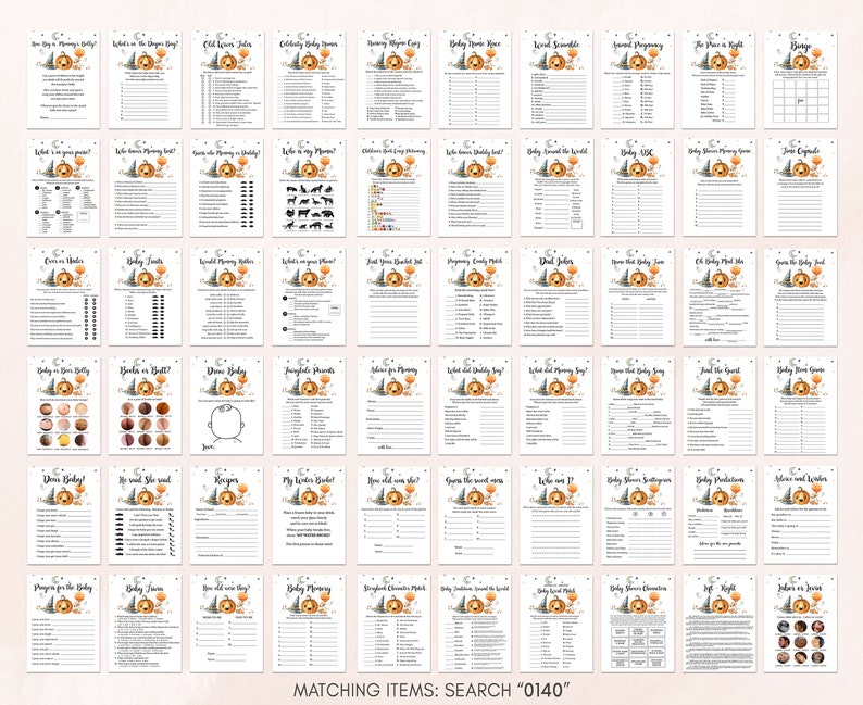 Halloween Baby Shower Games, A Little Boo Baby Shower Games Pack, Pumpkin Game Bundle, Spooky Baby Shower Activity Printable Template 0140 image 3