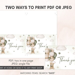 two ways to print a thank card for a baby shower